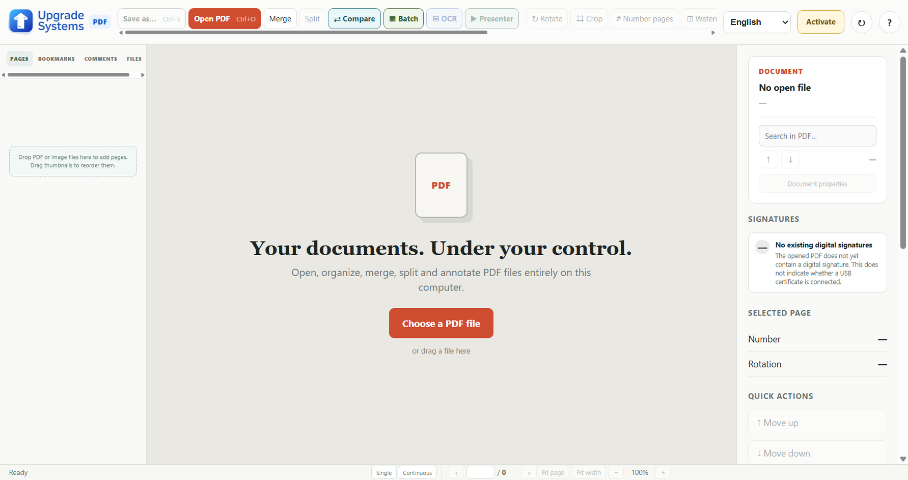 Upgrade PDF main window on Windows with PDF tools and Presenter button